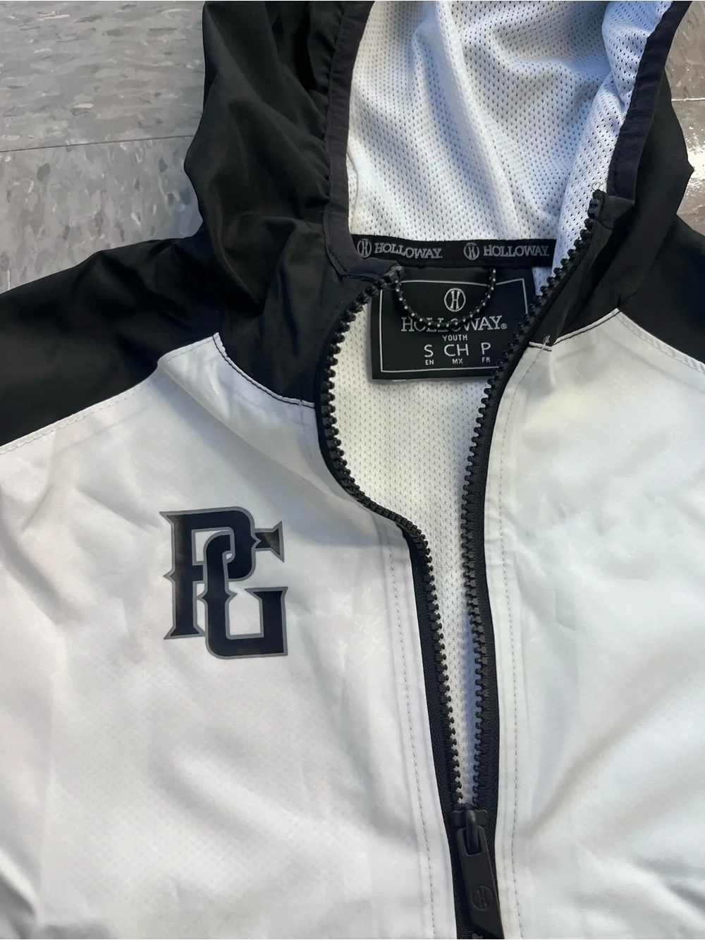 Perfect Game Boys' Black & White Hooded Windbreaker Jacket